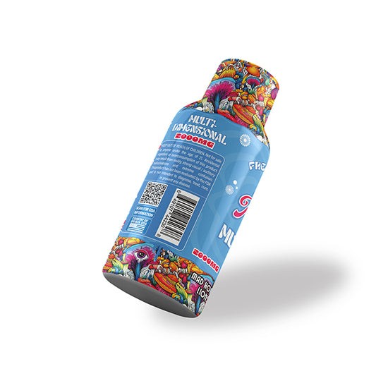 Day Tripper Mushroom Syrup shot is available in a 60ml bottle with a vibrant label and powerful nootropic blends for mindful, elevated effects.