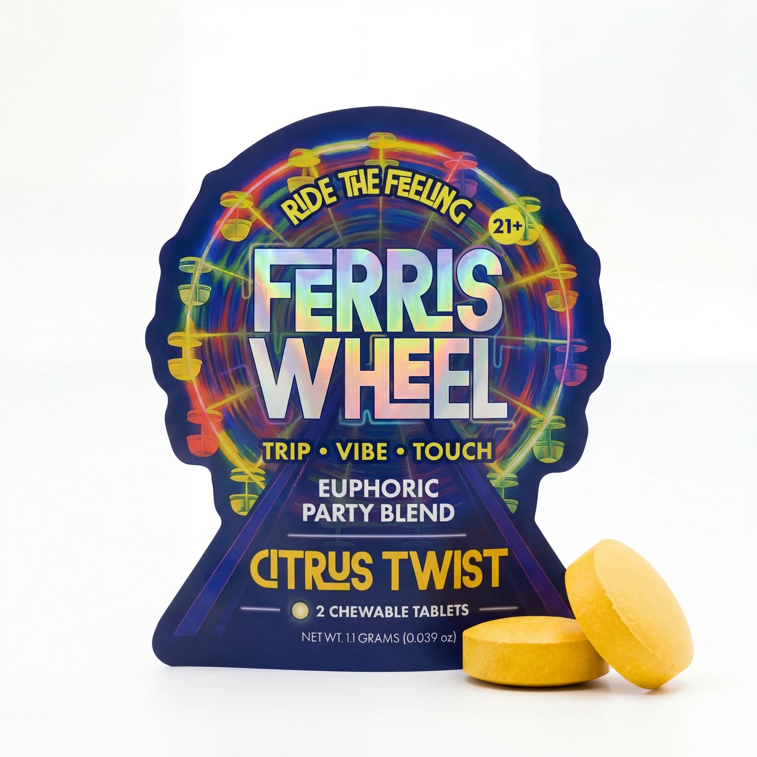 Ferris Wheel Citrus Twist Kanna nootropic tablet 2-pack front packaging by FW Wellness.