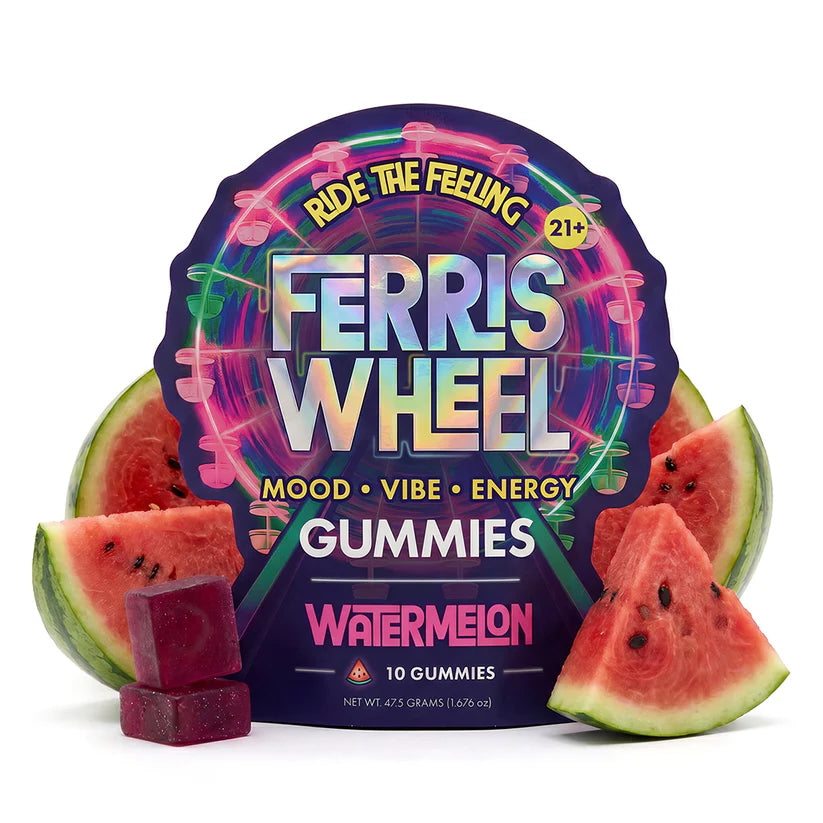 Watermelon variant image: Ferris Wheel Watermelon Kanna Gummies pouch, 10 count
