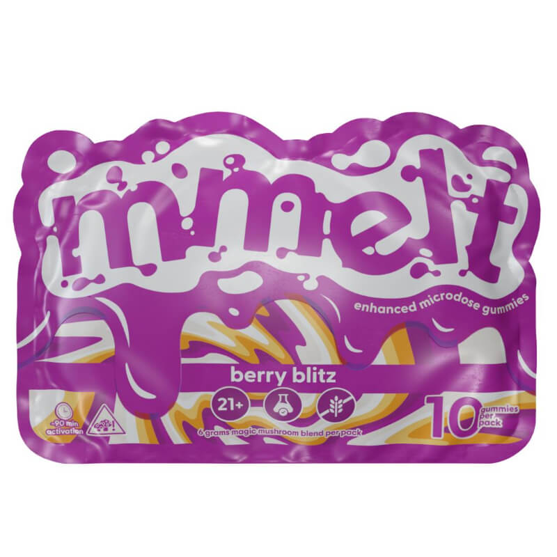 Mmelt Mushroom gummies, berry blitz flavor.