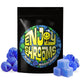 Enjoy Shrooms Blue Raspberry Bulk Mushroom Gummies in 50ct resealable bags with vivid design.