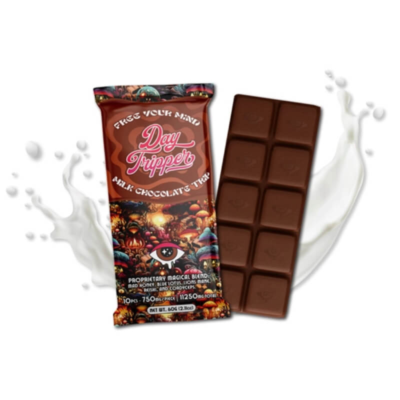 Product picture for Day Tripper magic mushroom chocolate bar. 