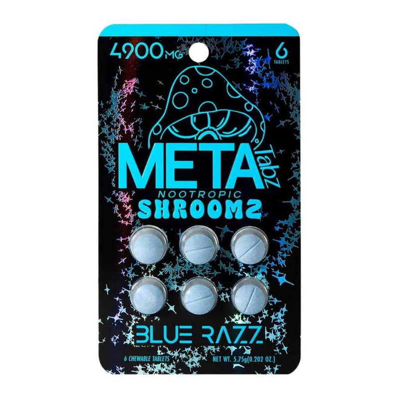 META Tabz Nootropic Shroomz Tablets 6 count blister pack Blue Razz front packaging displayed on white background