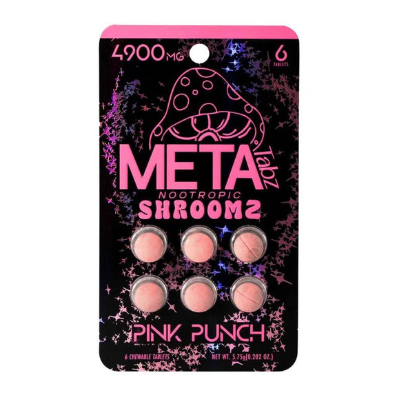 META Tabz Nootropic Shroomz Tablets 6 count blister pack Pink Punch front view