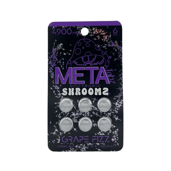 META Tabz Nootropic Shroomz Tablets 6 count blister pack Grape Fizz front view