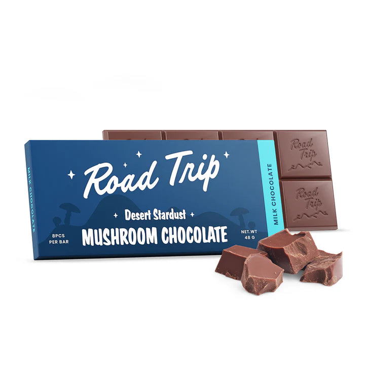 Road trip mushroom chocolate bar. 