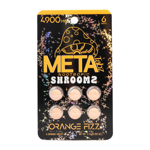 META Tabz Nootropic Shroomz Tablets 6 count blister pack Orange Fizz front view