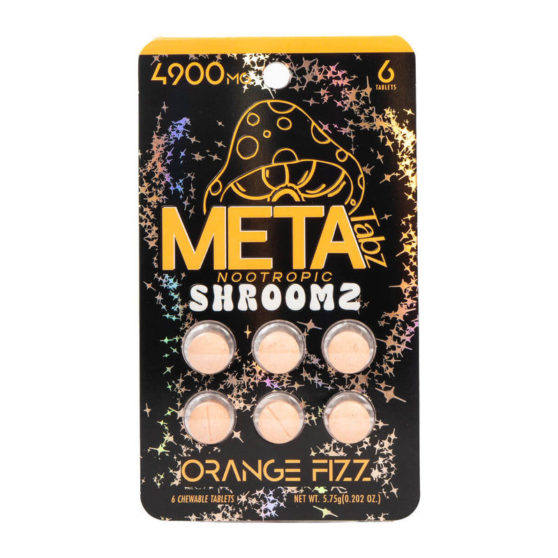 META Tabz Nootropic Shroomz Tablets 6 count blister pack Orange Fizz front view