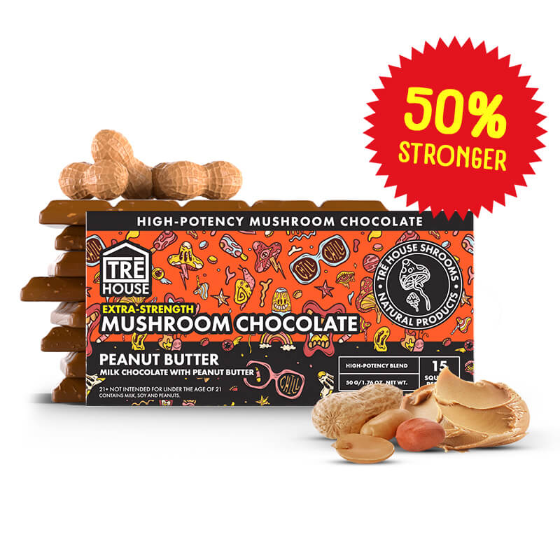 Tre House Mushroom Chocolate Bar – Peanut Butter (Extra Strength)