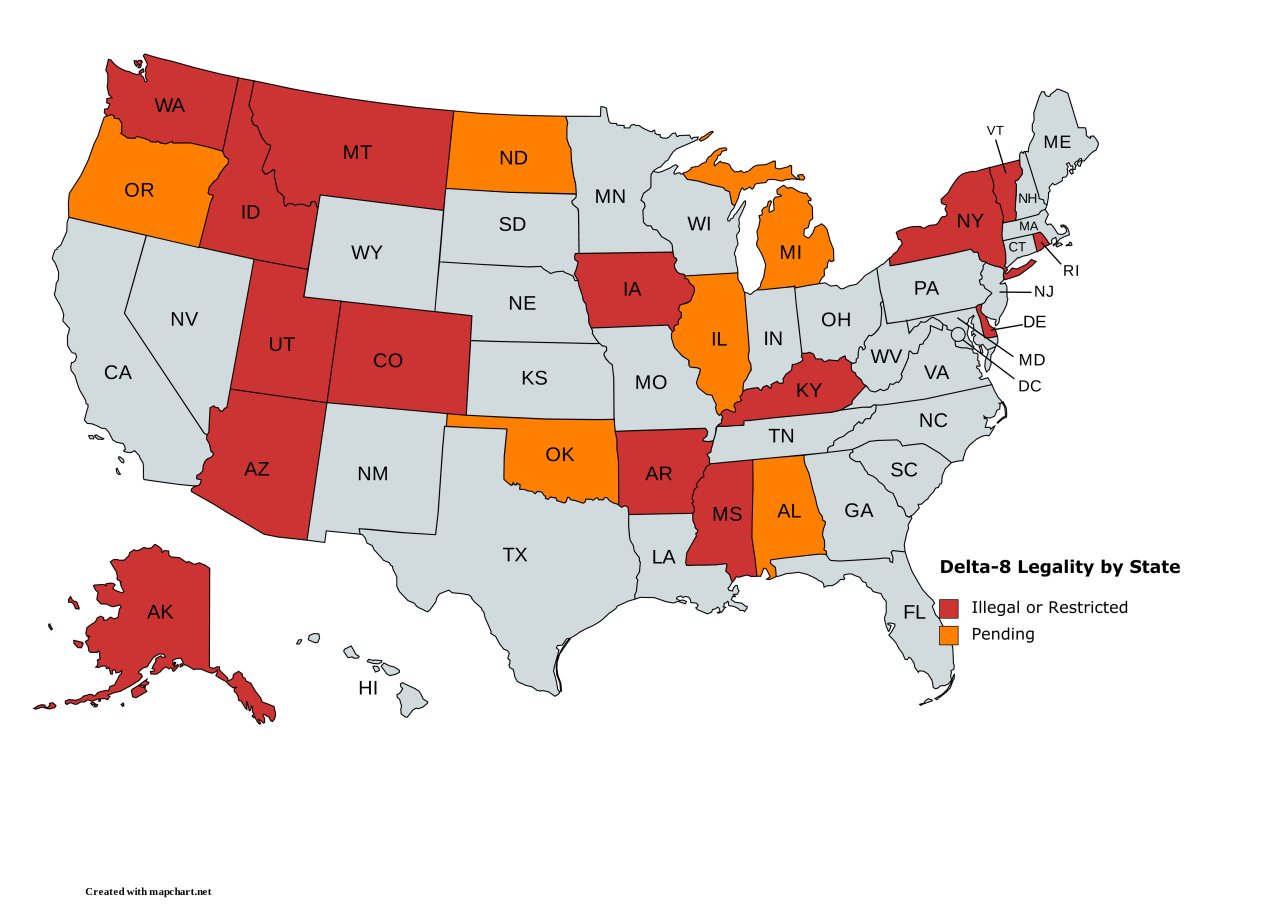 is delta 8 legal map