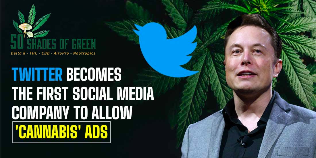 Twitter Cannabis Advertising gets approved on 50 shades of green legal cbd