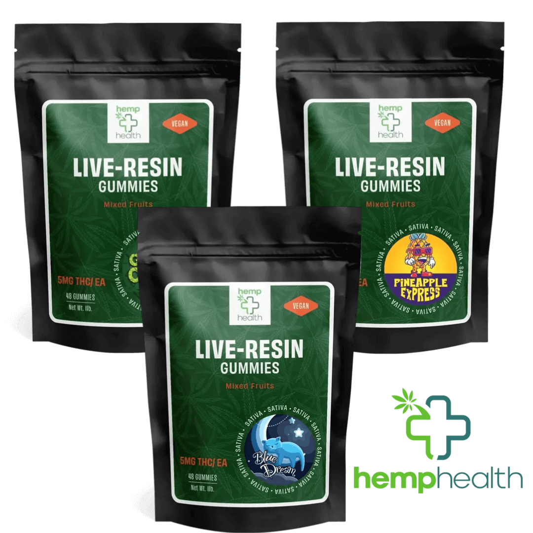 live resin gummies come in sativa, indica, and hybrid strains.